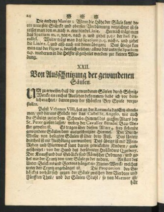 XXII. Von Ausschnitzung der gewundenen Säulen