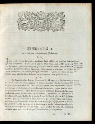 Observatio I - Observatio L
