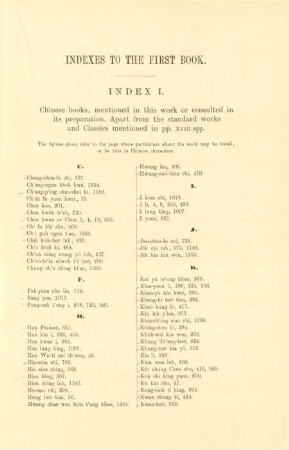 Index I. Chinese books, mentioned in this work or consulted in its preparation ...