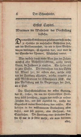 Erstes Capitel. Worinnen die Wahrheit der Vorstellung bestehe.