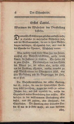 Erstes Capitel. Worinnen die Wahrheit der Vorstellung bestehe.