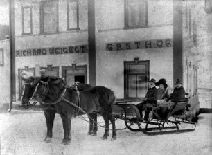 Pferdeschlitten am Gasthof Weigelt in Schmalzgrube