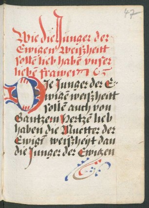 Liebe der Jünger der ewigen Weisheit zu Maria