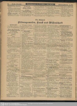 IX. Abschnitt. Bildungswesen, Kunst und Wissenschaft