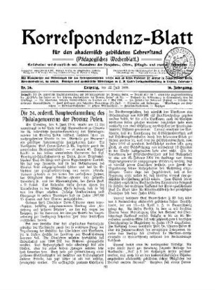 Die 24. ordentl. Hauptversammlung des Philologenvereins der Provinz Posen