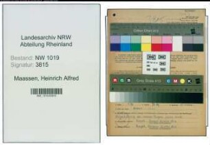 Entnazifizierung Heinrich Alfred Maassen , geb. 31.03.1920 (Kaufmaennischer Angestellter)