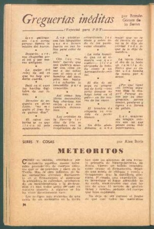 Meteoritos : Seres y cosas
