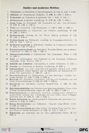 Antikes und modernes Mobiliar (Nr. 1-89)