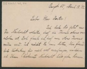 Brief an Gustav Tyson-Wolff : 18.03.1892