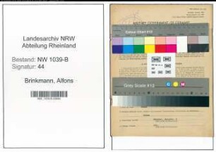 Entnazifizierung Alfons Brinkmann , geb. 25.05.1919 (Kaufmann)