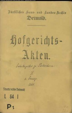 Paderborn, Domkapitel zu gegen Anton Gabriel von Donop - Schuldforderung