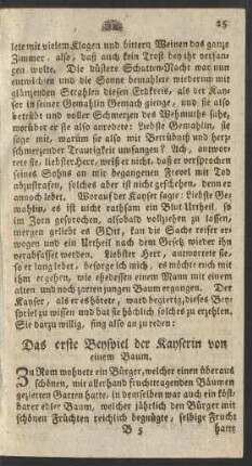 Das erste Beyspiel der Kayserin von einem Baum.