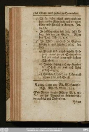 Evangelium am St. Michaelistage. Matth. XVIII, 1 - 11.