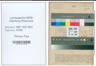 Entnazifizierung Paul Timme , geb. 16.03.1892 (Bueroleiter)