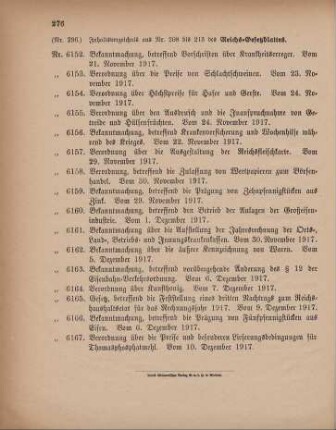 Nr. 296: Inhaltsverzeichnis aus Nr. 208 bis 213 des Reichs-Gesetzblattes