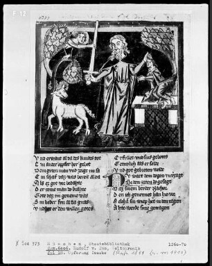 Rudolf von Ems, Weltchronik — Opferung Isaaks, Folio 18recto