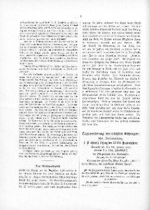 Tagesordnung der nächsten Sitzungen