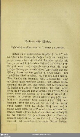 Sachsens wüste Marken : Alphabetisch verzeichnet