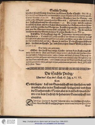 Die Sechste Predig