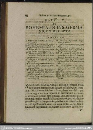 Caput V. De Bohemia In Ius Germanicum Recepta
