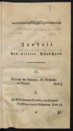Innhalt des dritten Bändchens.