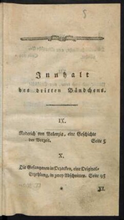 Innhalt des dritten Bändchens.