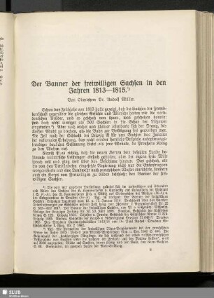 Der Banner der freiwilligen Sachsen in den Jahren 1813-1815