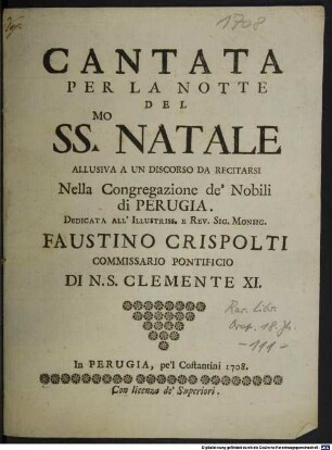 Cantata per la Notte del SS.mo Natale