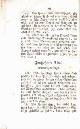 Fünfzehnter Titel. Widerspenstige.