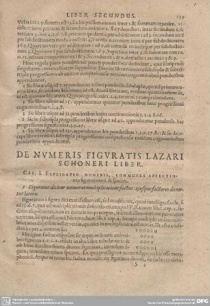De Numeris Figuratis Lazari Schoneri Liber.