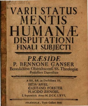 Varii status mentis humanae