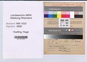 Entnazifizierung Hugo Huefing , geb. 01.04.1901 (Reichsbahnarbeiter)