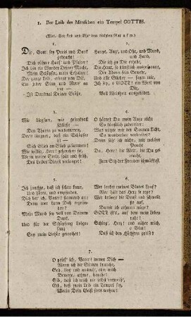 1. Der Leib des Menschen ein Tempel Gottes. - 9. Der achte Psalm, in Versen.