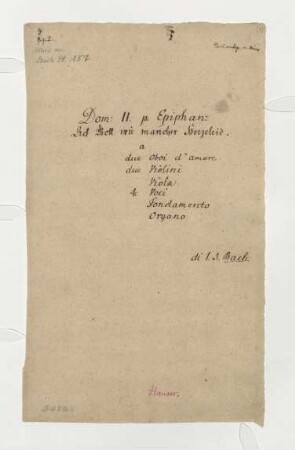Ach Gott wie manches Herzeleid; V (4), Coro, orch; BWV 3; BC A 33