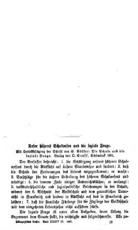 Unser höheres Schulwesen und die soziale Frage