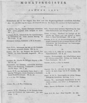 Monatsregister Januar