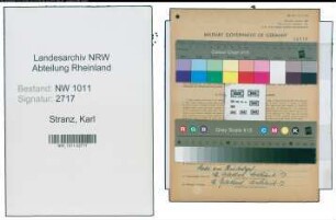 Entnazifizierung Karl Stranz , geb. 23.07.1906 (Schneider)