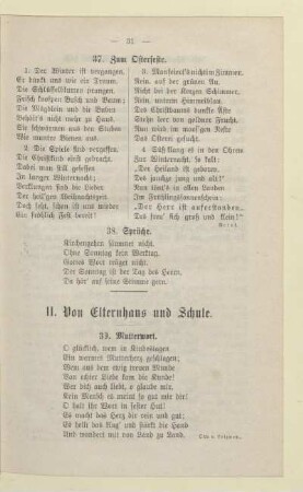 II. Von Elternhaus und Schule