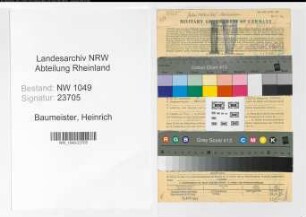 Entnazifizierung Heinrich Baumeister , geb. 11.01.1911 (Techniker)