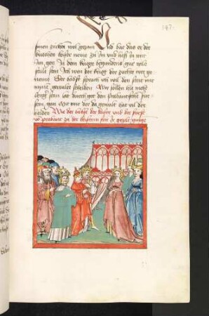 Die Kaiser, Papst und Lohengrin werden von der Kaiserin empfangen