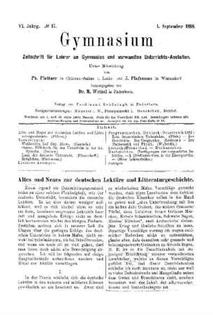 Altes und Neues zur deutschen Lektüre und Litteraturgeschichte