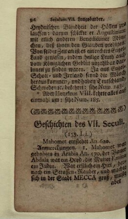 Geschichten des VII. Seculi