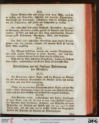 Untersuchung aus der künftigen Bestimmung des Menschen