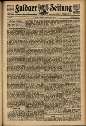 Erste Ausgabe vom Mittwoch, den 13. Juni 1906.