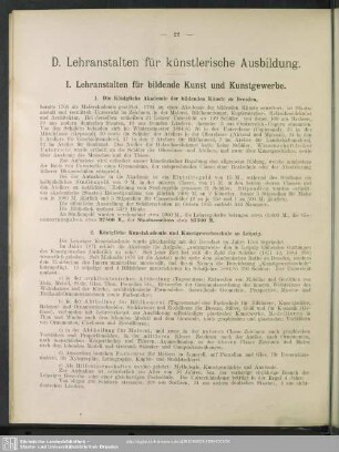 D. Lehranstalten für künstlerische Ausbildung