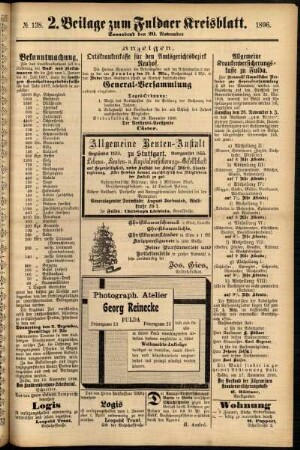 Dritte Ausgabe vom Samstag, den 21. November 1896.