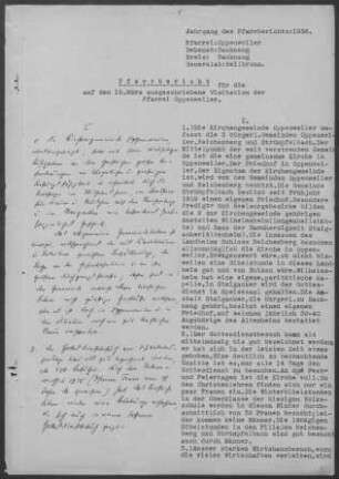 Oppenweiler mit Reichenberg und Strümpfelbach: Pfarrbericht 1936