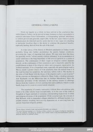X General Conclusions