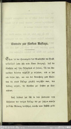 Vorrede zur fünften Auflage