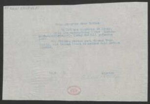 Brief an Bernhard Sekles : 30.04.1912